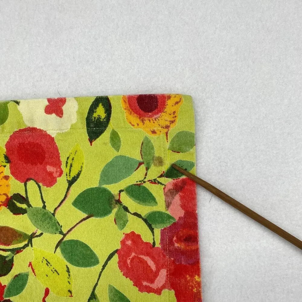 CRATE & BARREL Set of 6 Louise Placemats Floral Heavy Woven Cotton Green 14